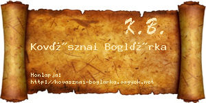 Kovásznai Boglárka névjegykártya