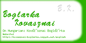 boglarka kovasznai business card